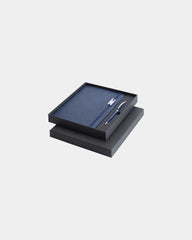 Ensemble carnet A5 et stylo roller à personnaliser - Bleu Océan