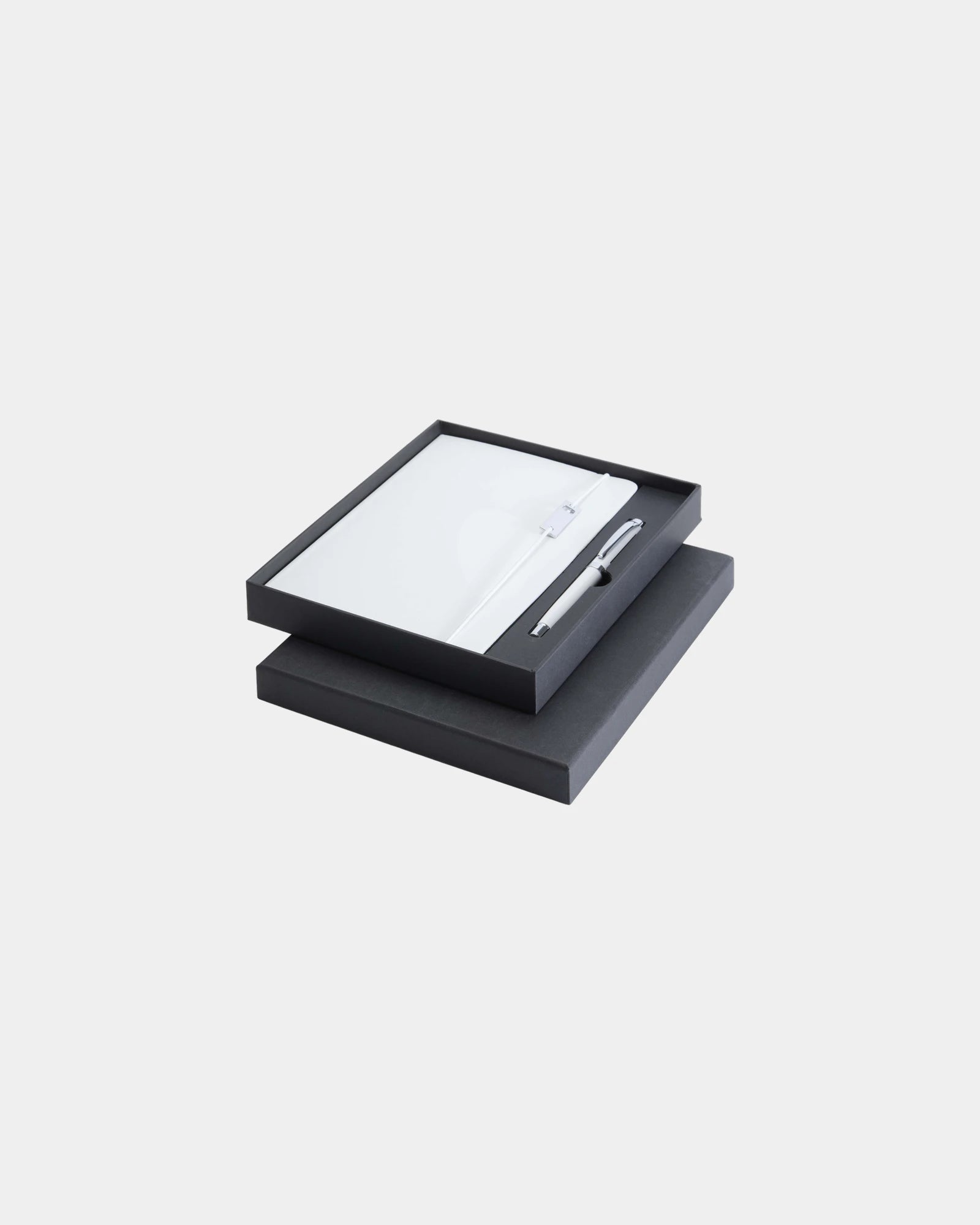 Ensemble carnet A5 et stylo roller à personnaliser - Blanc