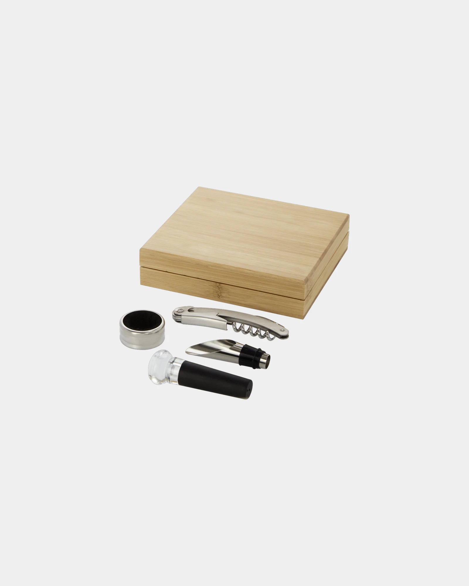 Coffret à vin 4 pièces à personnaliser - Naturel