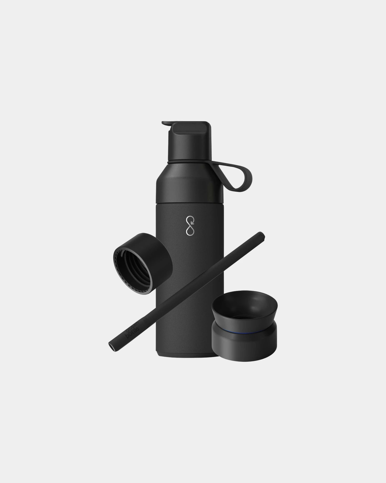 Coffret cadeau 3 en 1 acier recyclé Ocean Bottle 500 ml à personnaliser - Noir Obsidienne