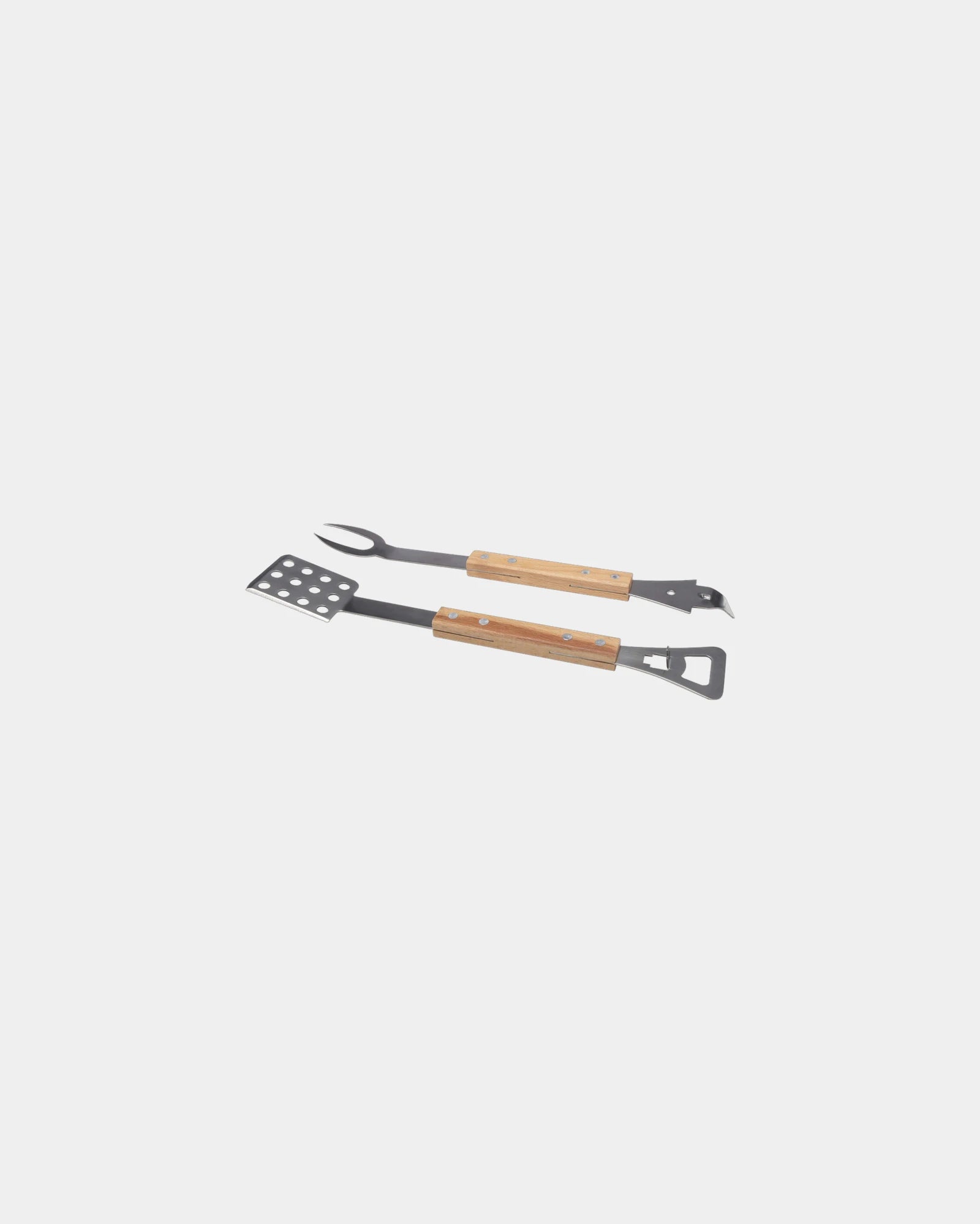 Set barbecue acier inoxydable recyclé à personnaliser - Naturel