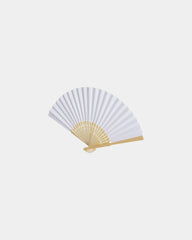 Éventail bambou et papier Carmen à personnaliser - Blanc