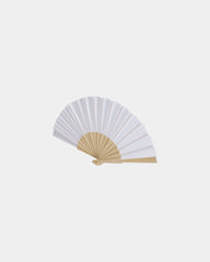 Éventail bois et polyester Manuela à personnaliser - Blanc