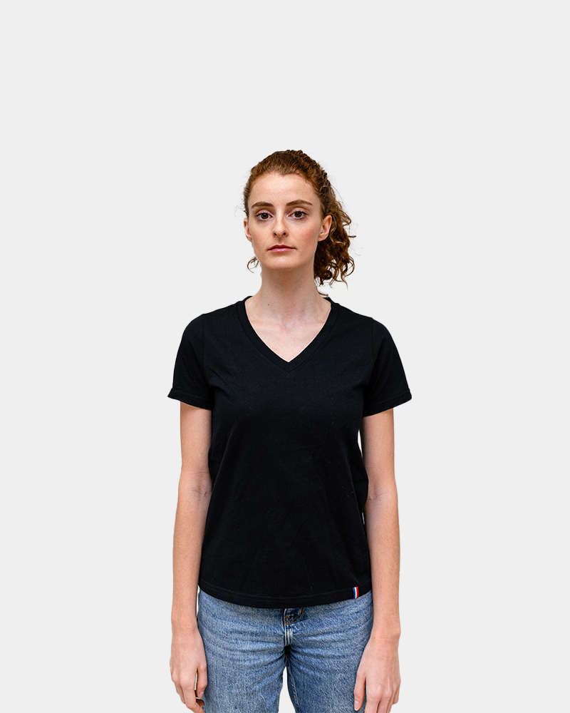 T-shirt femme col V Made in France à personnaliser - 4