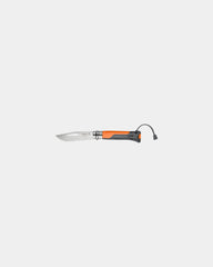 Couteau acier inoxydable Opinel N°08 Outdoor à personnaliser - Orange