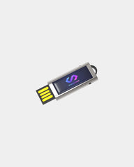 Clé USB métal chromé rétractable Slide à personnaliser - Silver