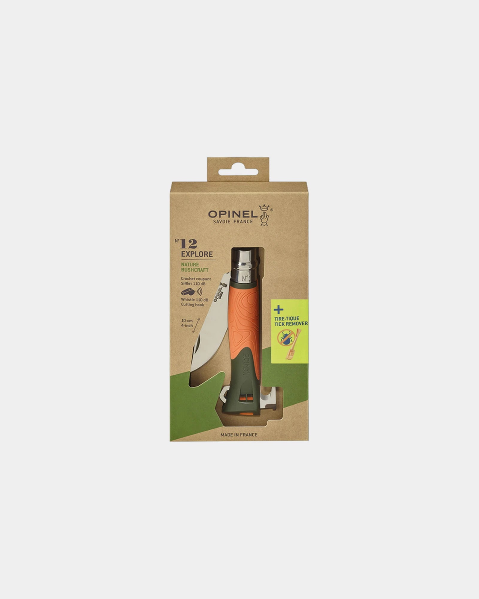 Couteau acier inoxydable Opinel N°12 Explore à personnaliser - Orange