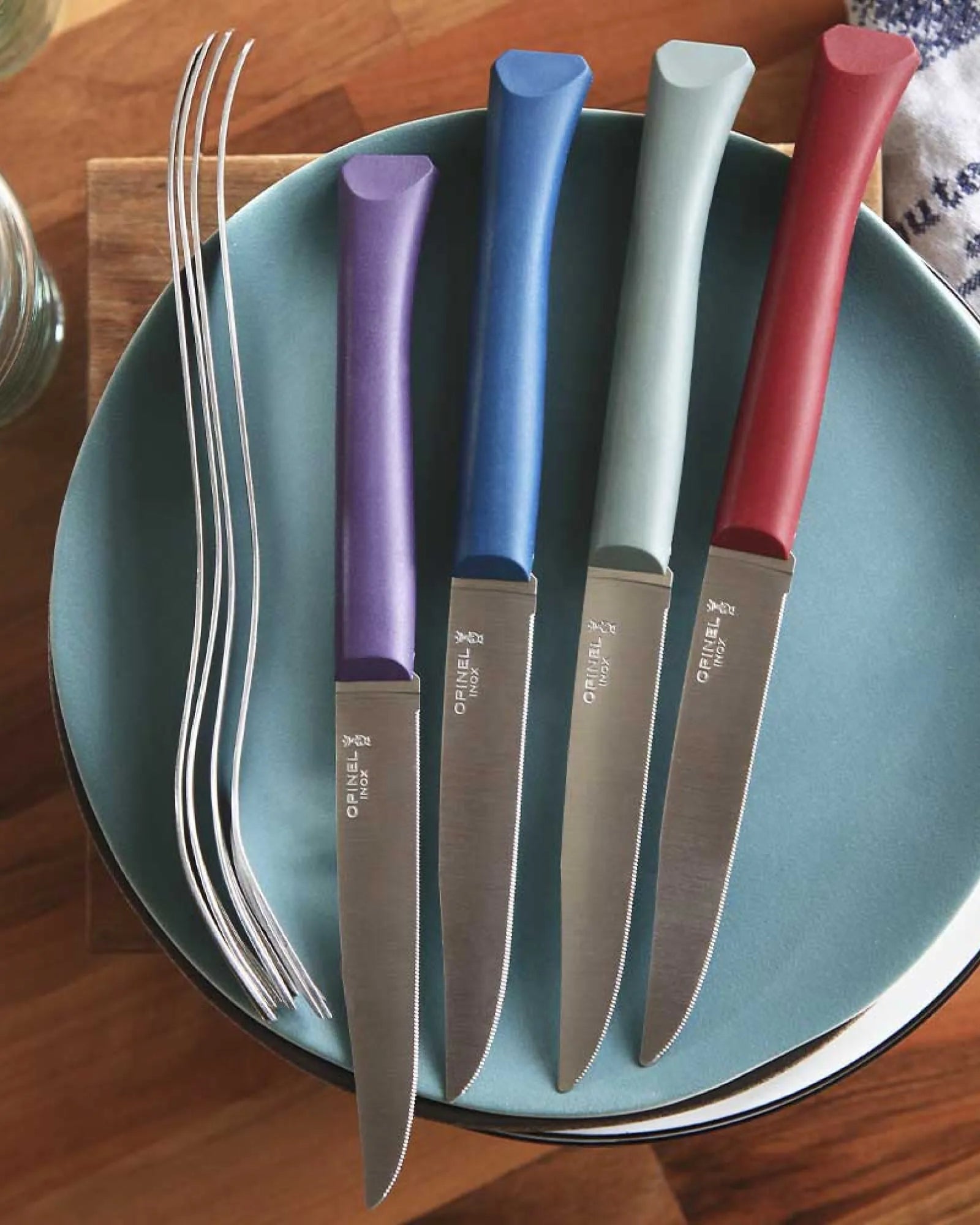 Coffret de 4 couteaux de table Opinel Bon Appétit + à personnaliser - 4
