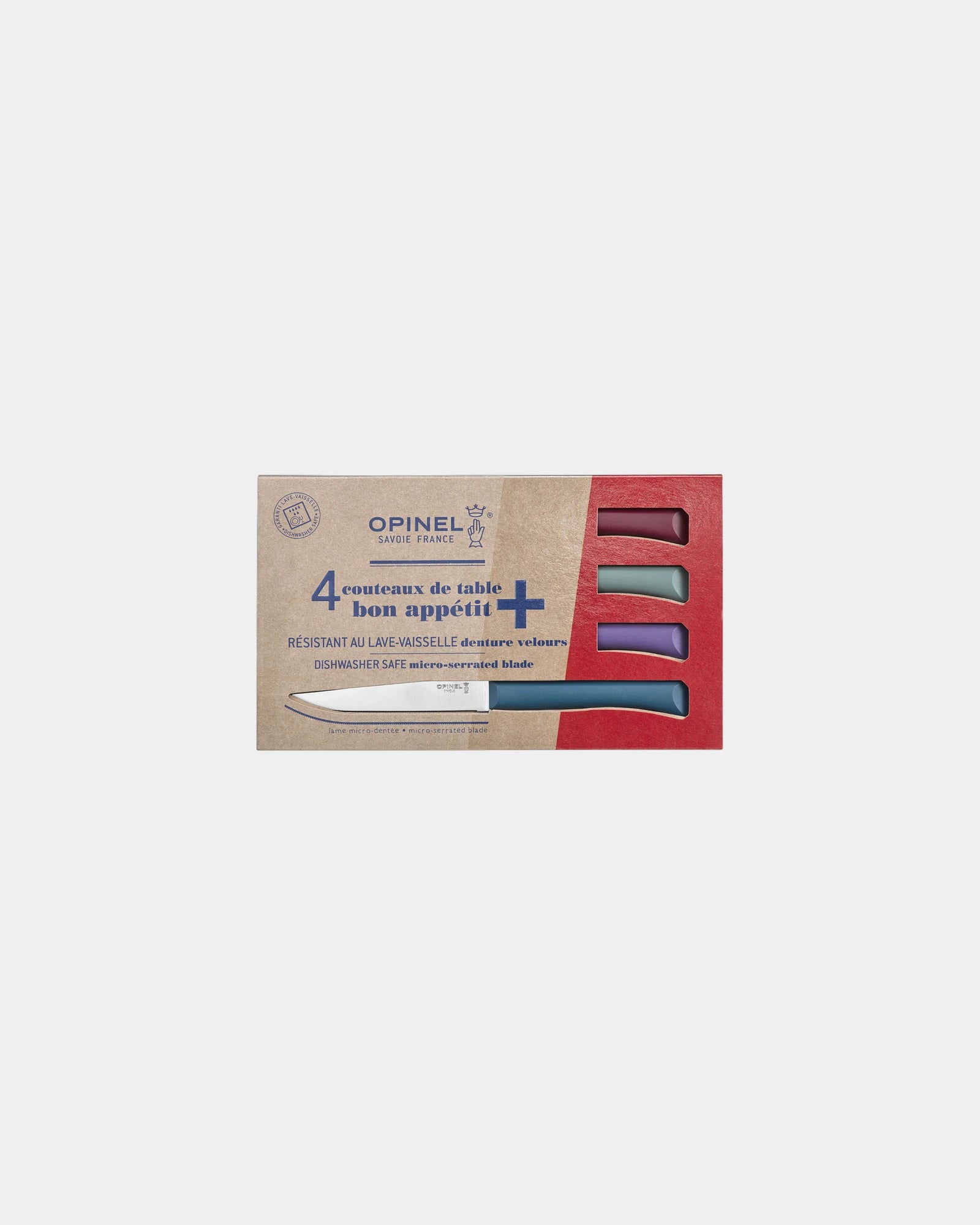 Coffret de 4 couteaux de table Opinel Bon Appétit + à personnaliser - Blue