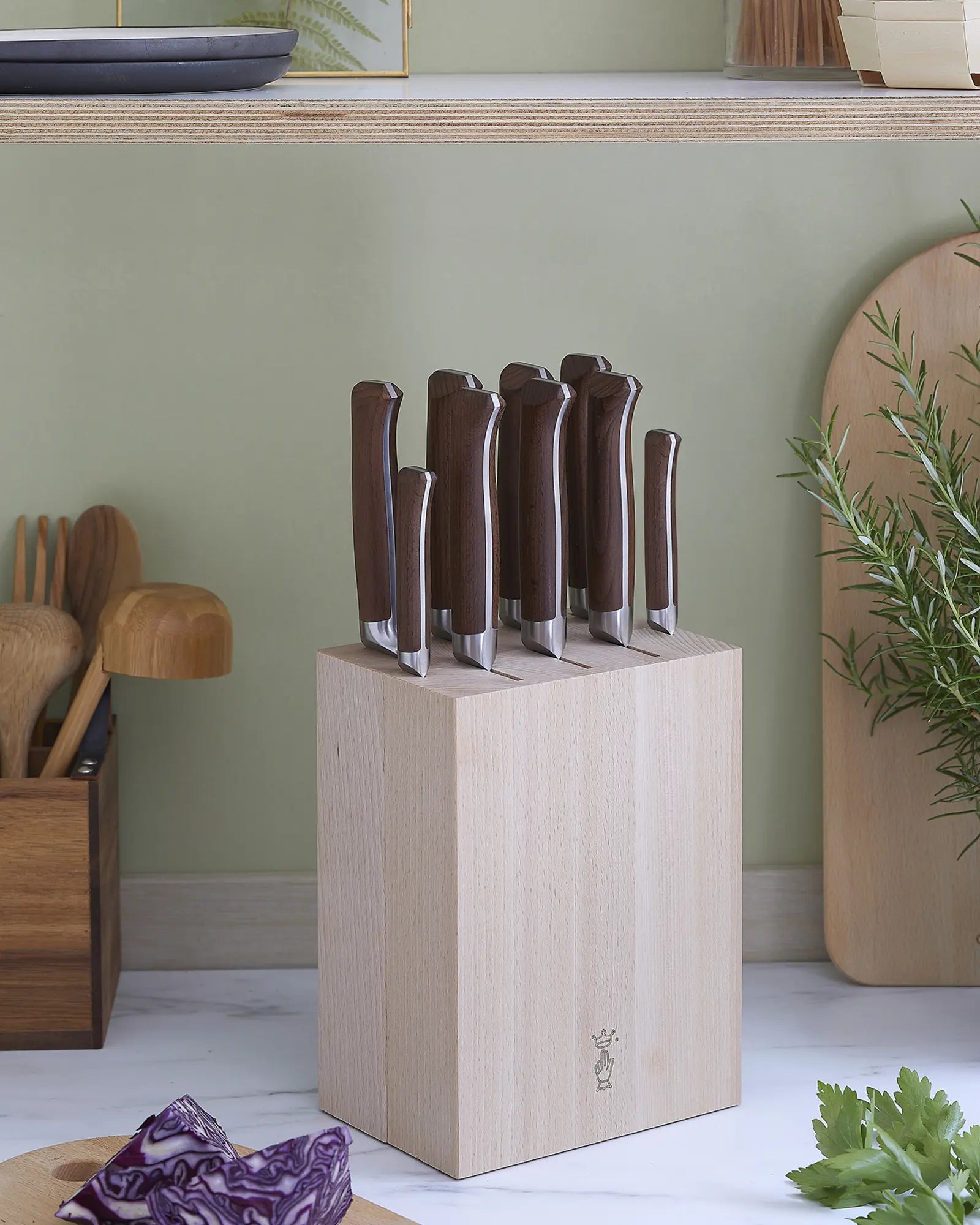 Bloc de rangement hêtre Opinel 9 couteaux à personnaliser - 6