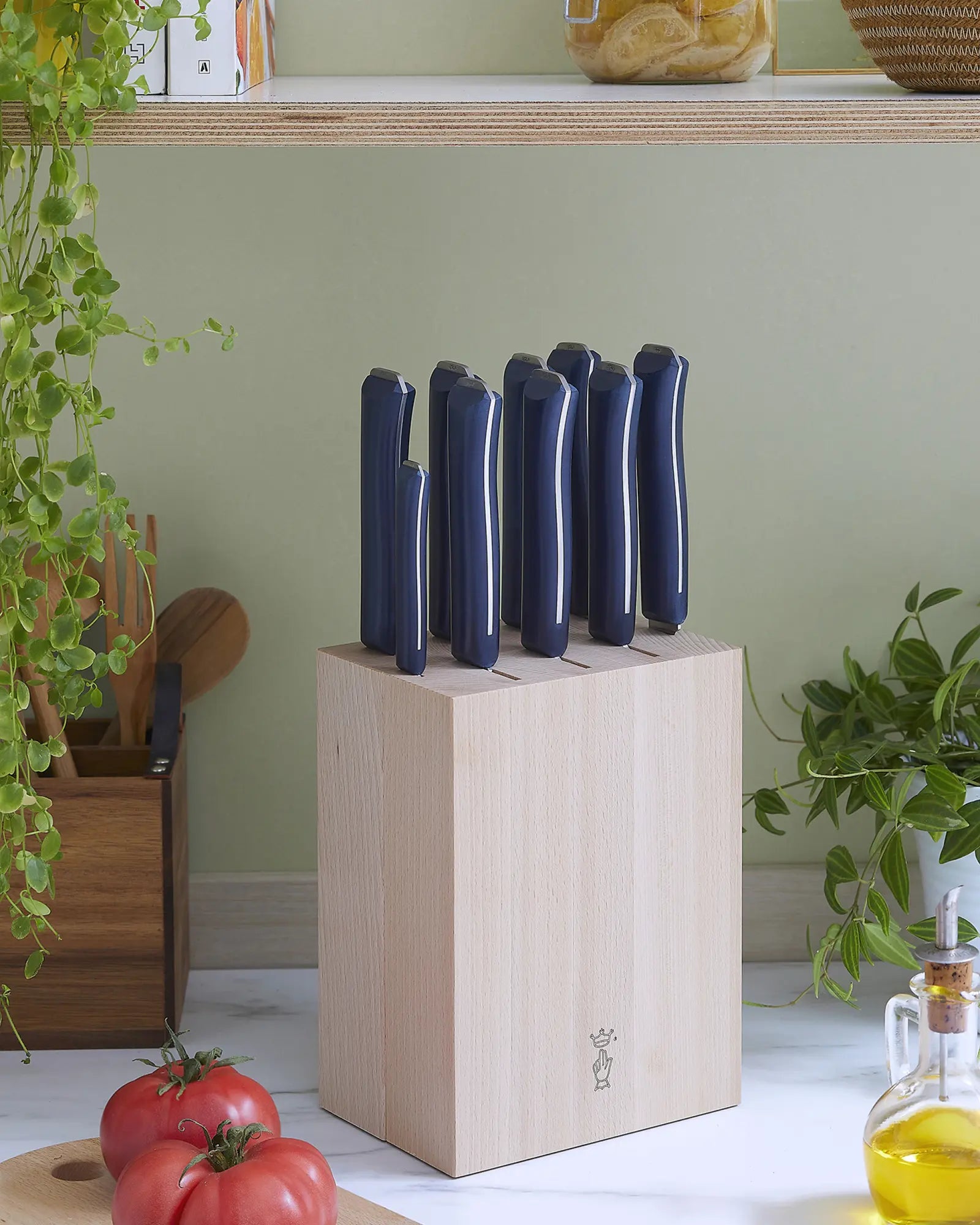 Bloc de rangement hêtre Opinel 9 couteaux à personnaliser - 5