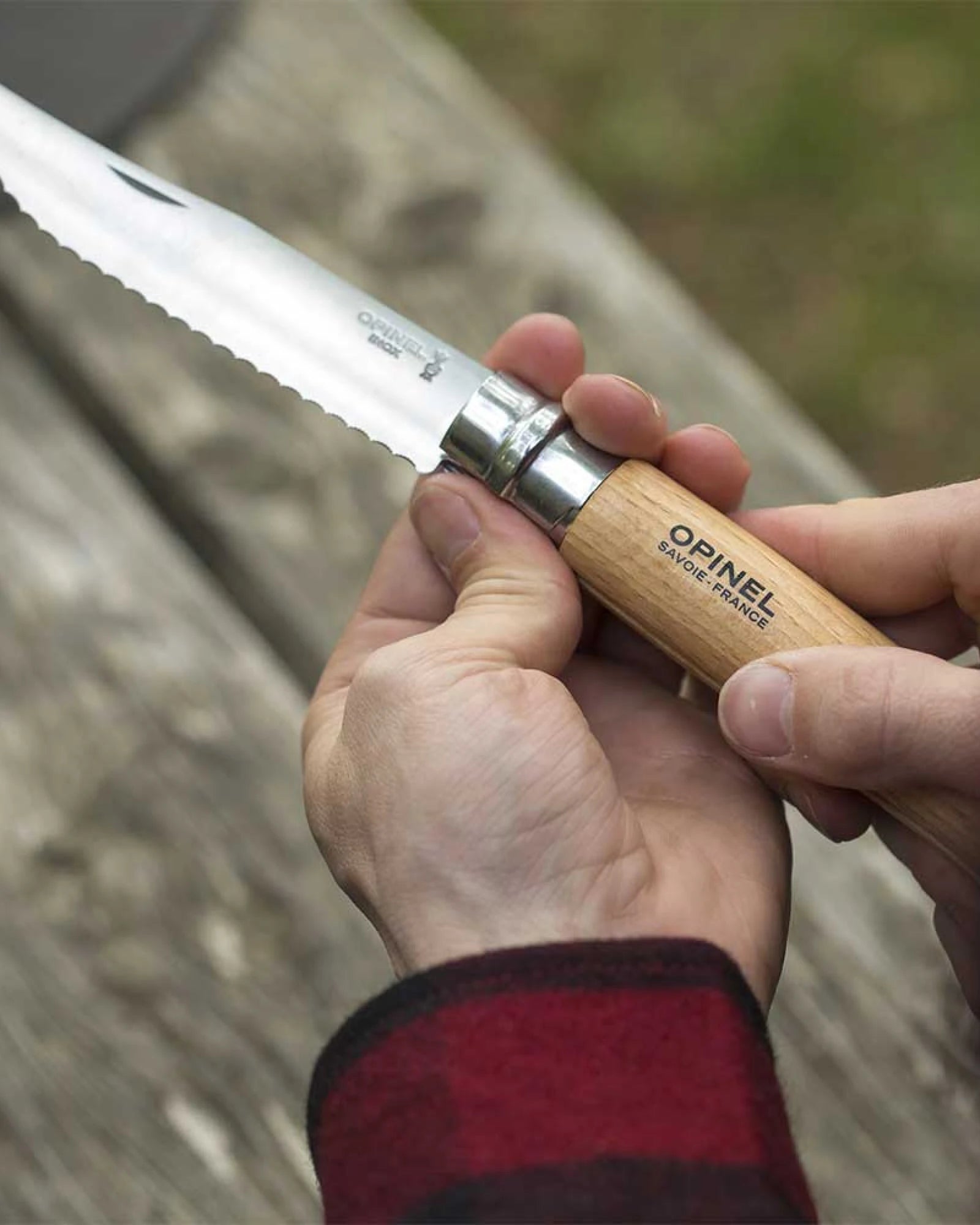 Couteau pliant dentelé acier inoxydable Opinel N°12 à personnaliser - 7