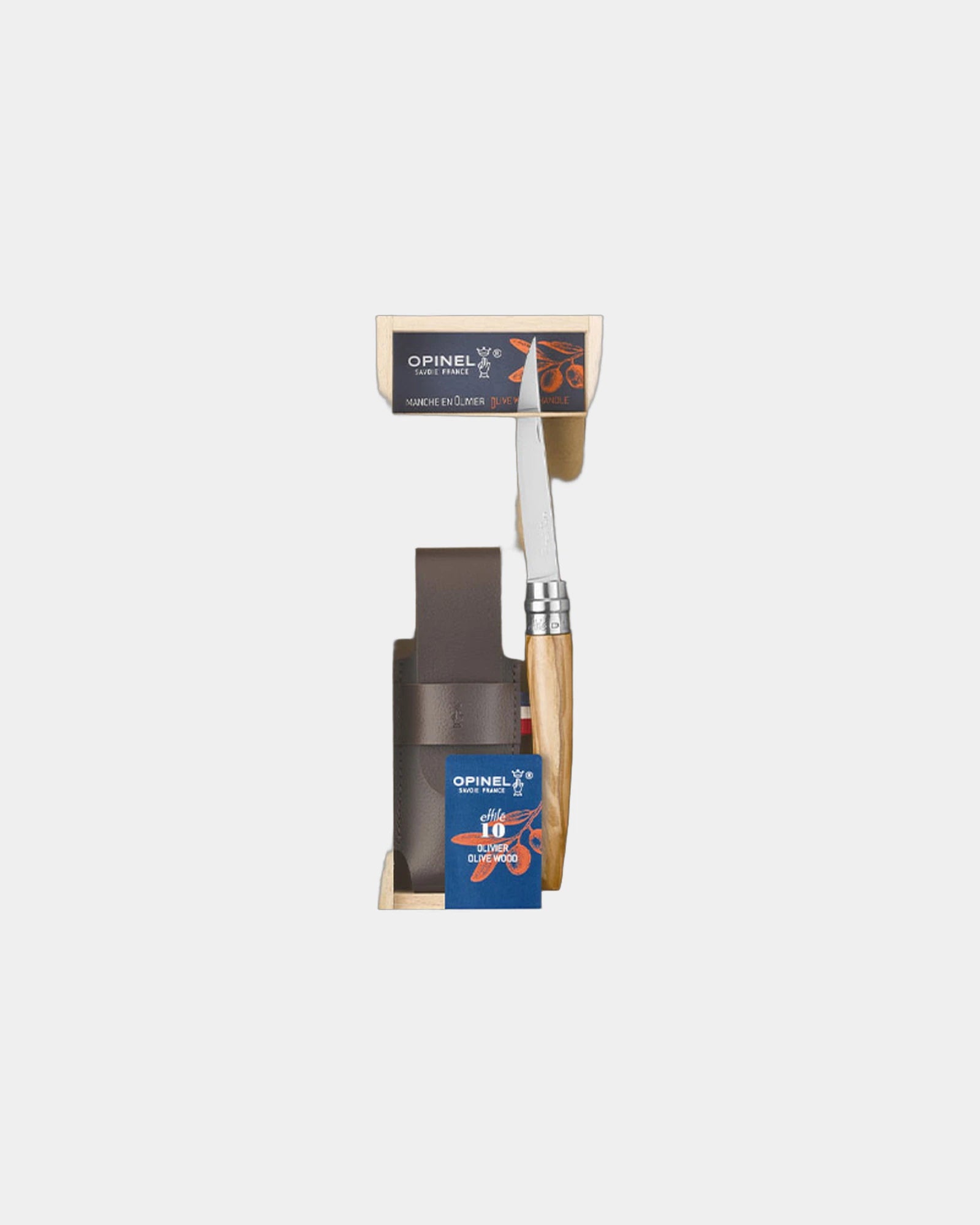 Couteau effilé acier inoxydable Opinel Plumier 10 à personnaliser - Beige
