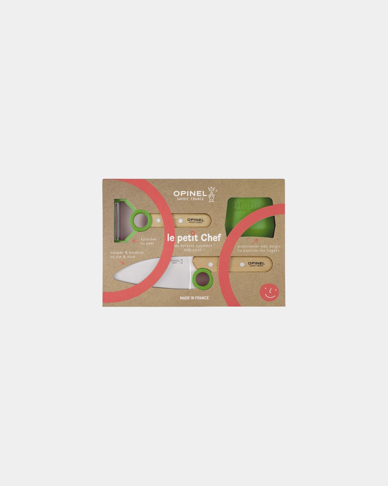 Coffret cuisine enfant acier inox Opinel Le Petit Chef à personnaliser - Green