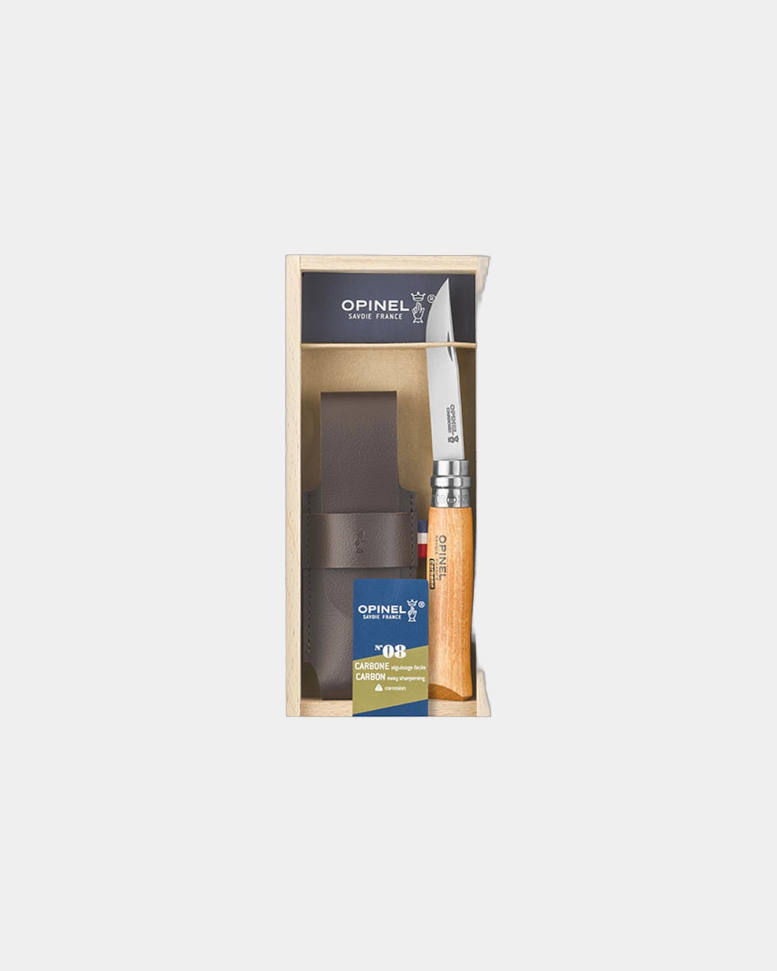 Couteau acier au carbone Opinel N°08 Carbone à personnaliser - Beige