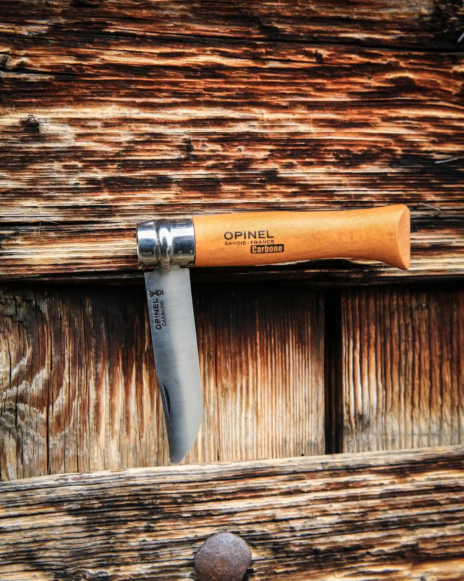 Couteau acier au carbone Opinel N°08 Carbone à personnaliser - 4