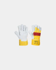 Gant Docker croûte de cuir à personnaliser - Jaune-Rouge