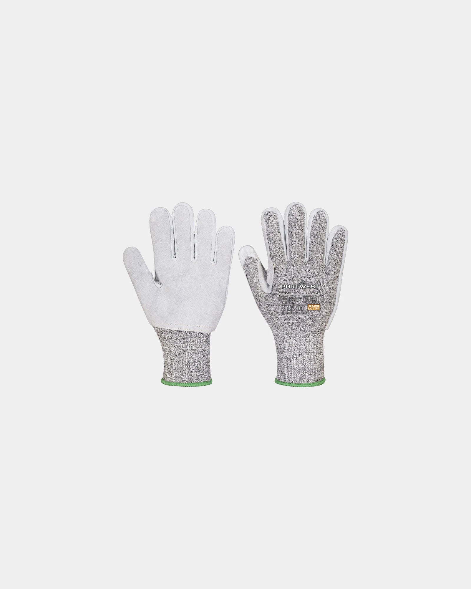 Gant anti-coupures cuir 65% polyester à personnaliser - Kaki