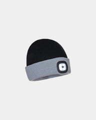 Bonnet rechargeable LED bicolore à personnaliser - Noir-Bleu Ciel