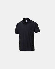 Polo maille piqué polyester à personnaliser - Noir-Bleu Ciel