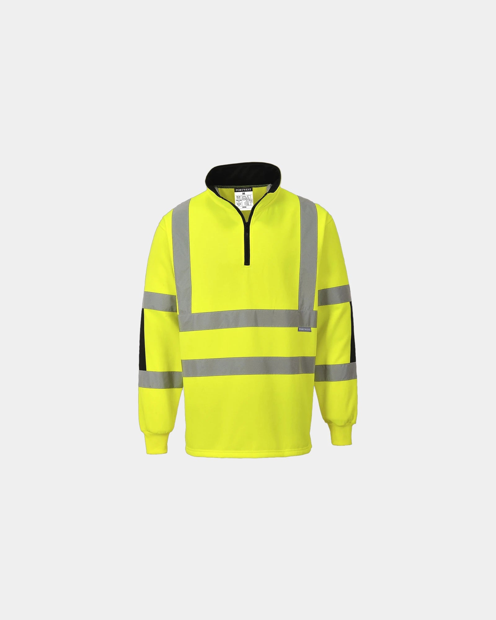 Sweatshirt col zippé 100% polyester à personnaliser - Jaune