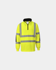 Sweatshirt col zippé 100% polyester à personnaliser - Jaune