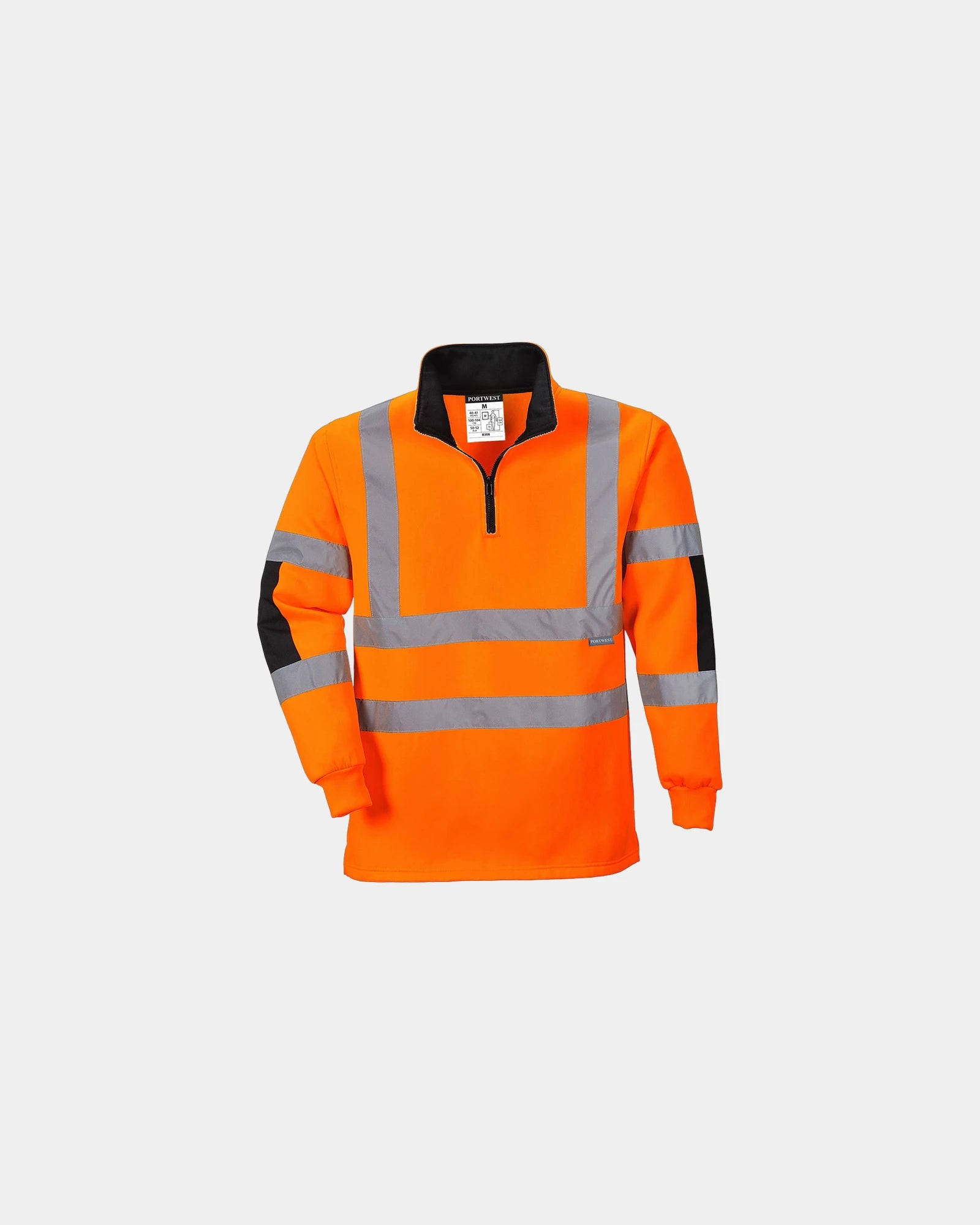 Sweatshirt col zippé 100% polyester à personnaliser - Orange