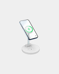 Station de charge 2-en-1 magnétique Blaupunkt - Blanc