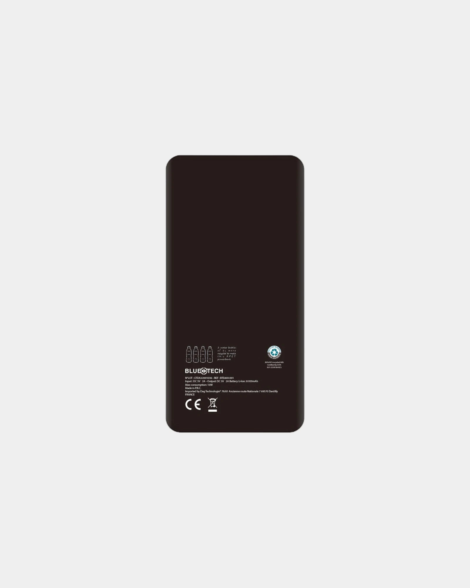 Batterie de secours RPET 10 000mAh Bluetech à personnaliser - 2