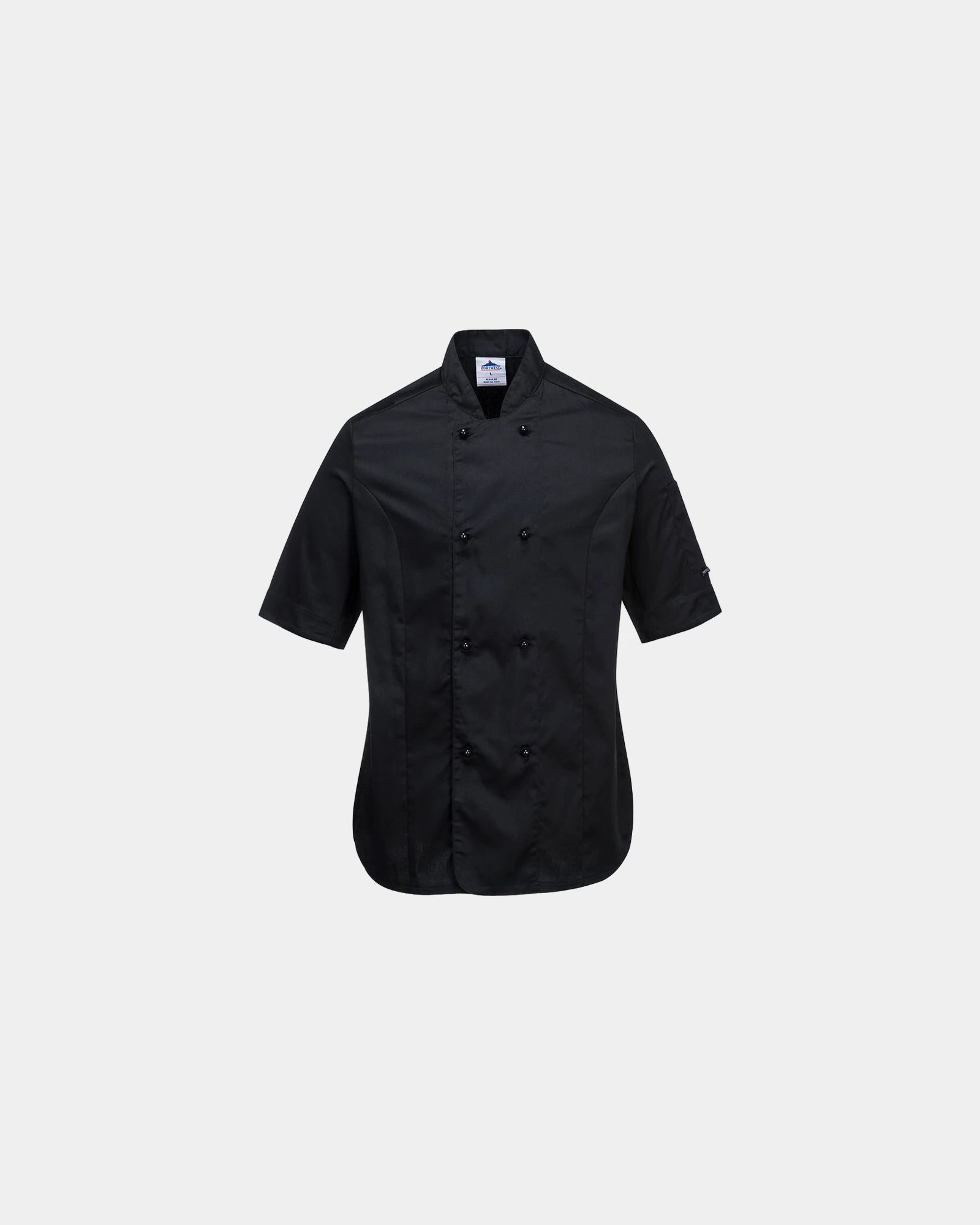 Veste Chef Femme Manches à personnaliser - Noir-Bleu Ciel