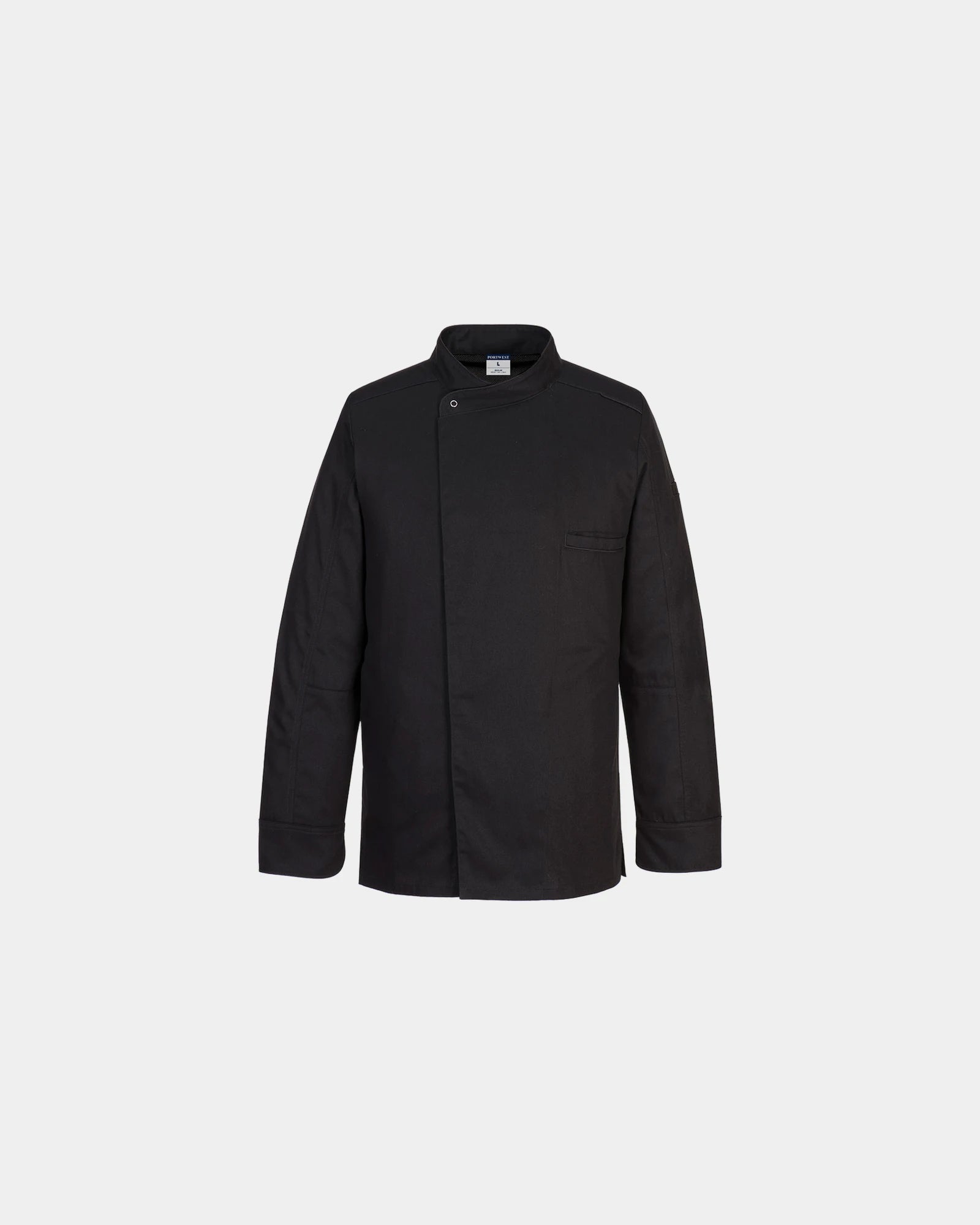Veste de chef 100% coton Surrey M/L à personnaliser - Noir-Bleu Ciel