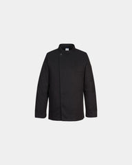 Veste de chef 100% coton Surrey M/L à personnaliser - Noir-Bleu Ciel