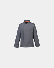 Veste cuisine polyester/coton personnalisable Meshair Pro L/S à personnaliser - Gris
