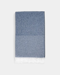 Fouta en coton recyclé à personnaliser - Bleu Marine