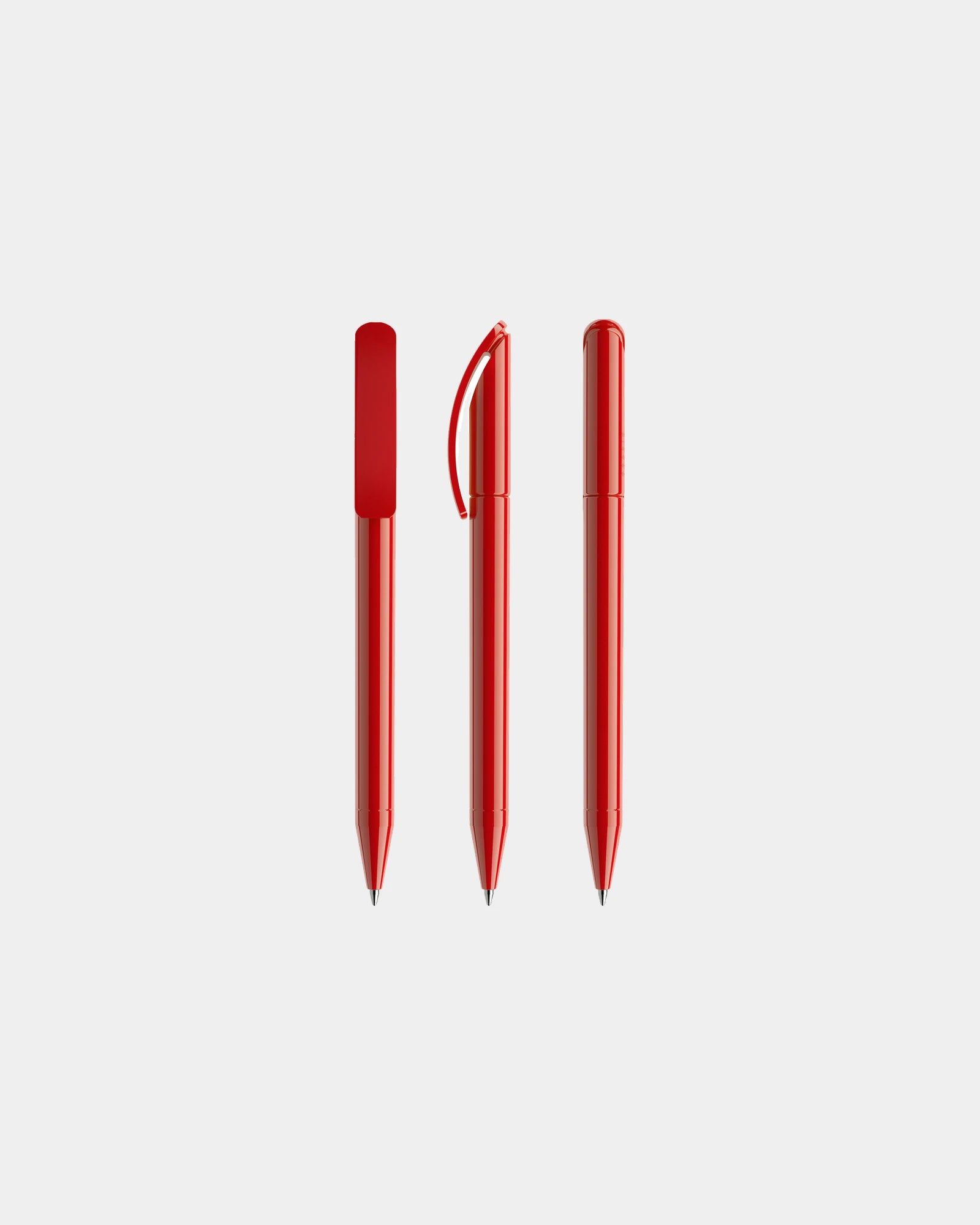 Stylo plastique éco Prodir DS3TPP Polished à personnaliser - Red Polished