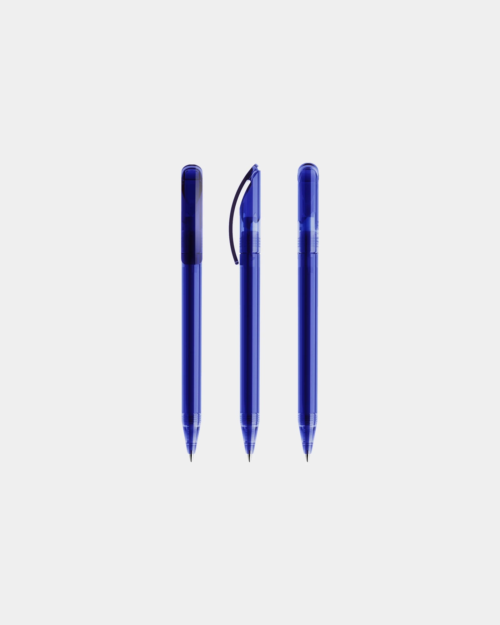 Stylo plastique éco-responsable Prodir DS3TTT à personnaliser - Classic Blue Transparent