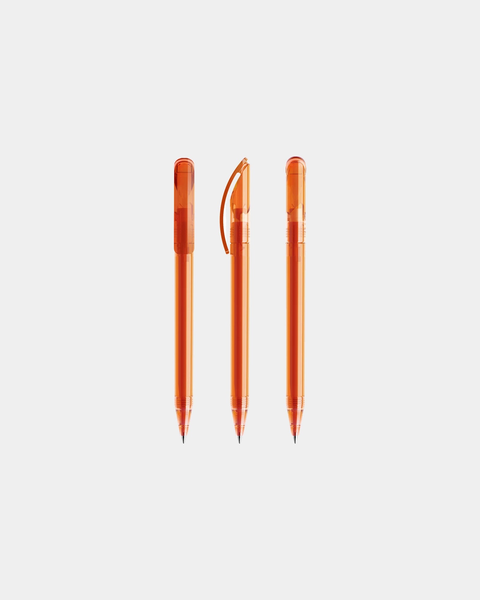 Stylo plastique éco-responsable Prodir DS3TTT à personnaliser - Orange Transparent