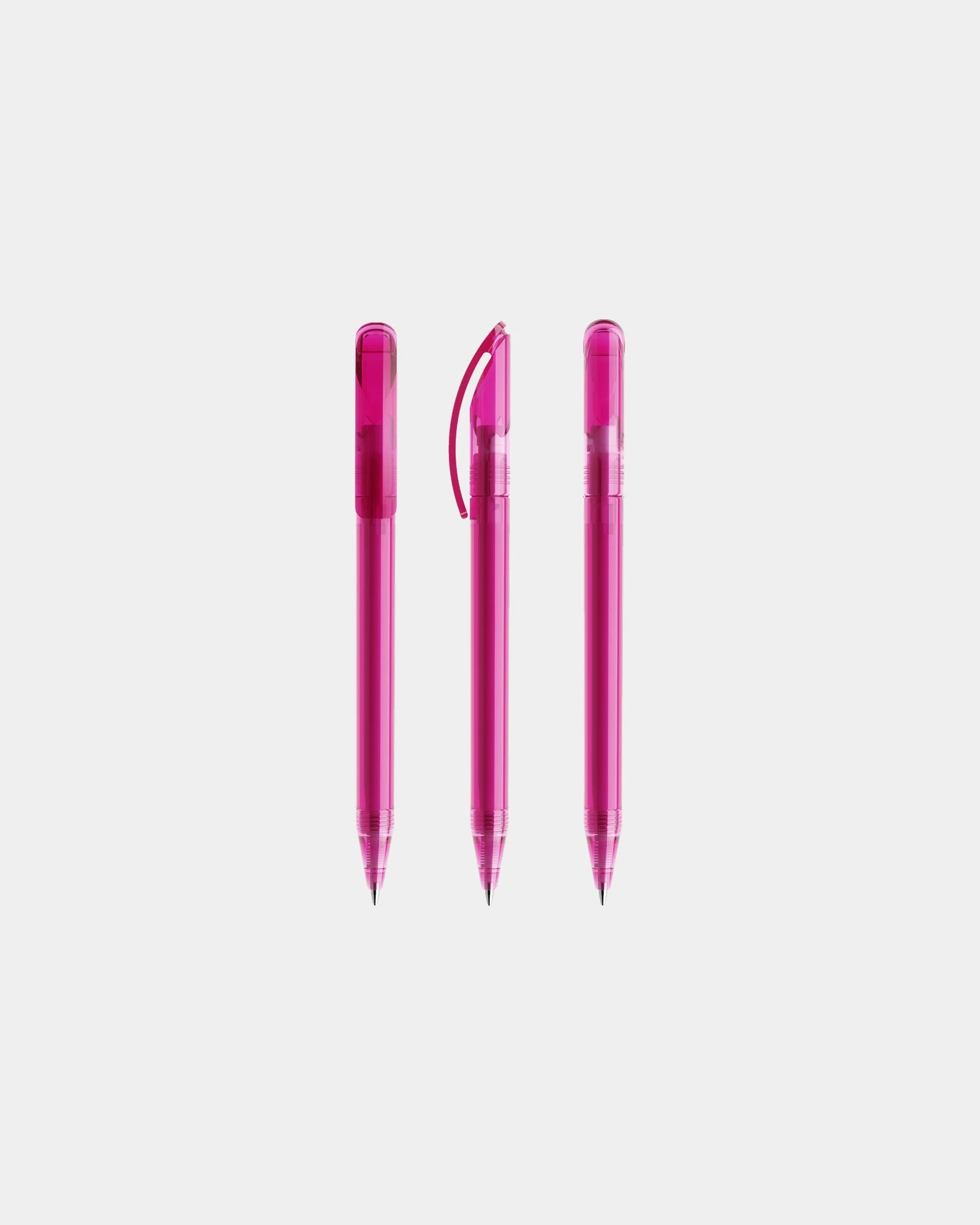 Stylo plastique éco-responsable Prodir DS3TTT à personnaliser - Pink Transparent