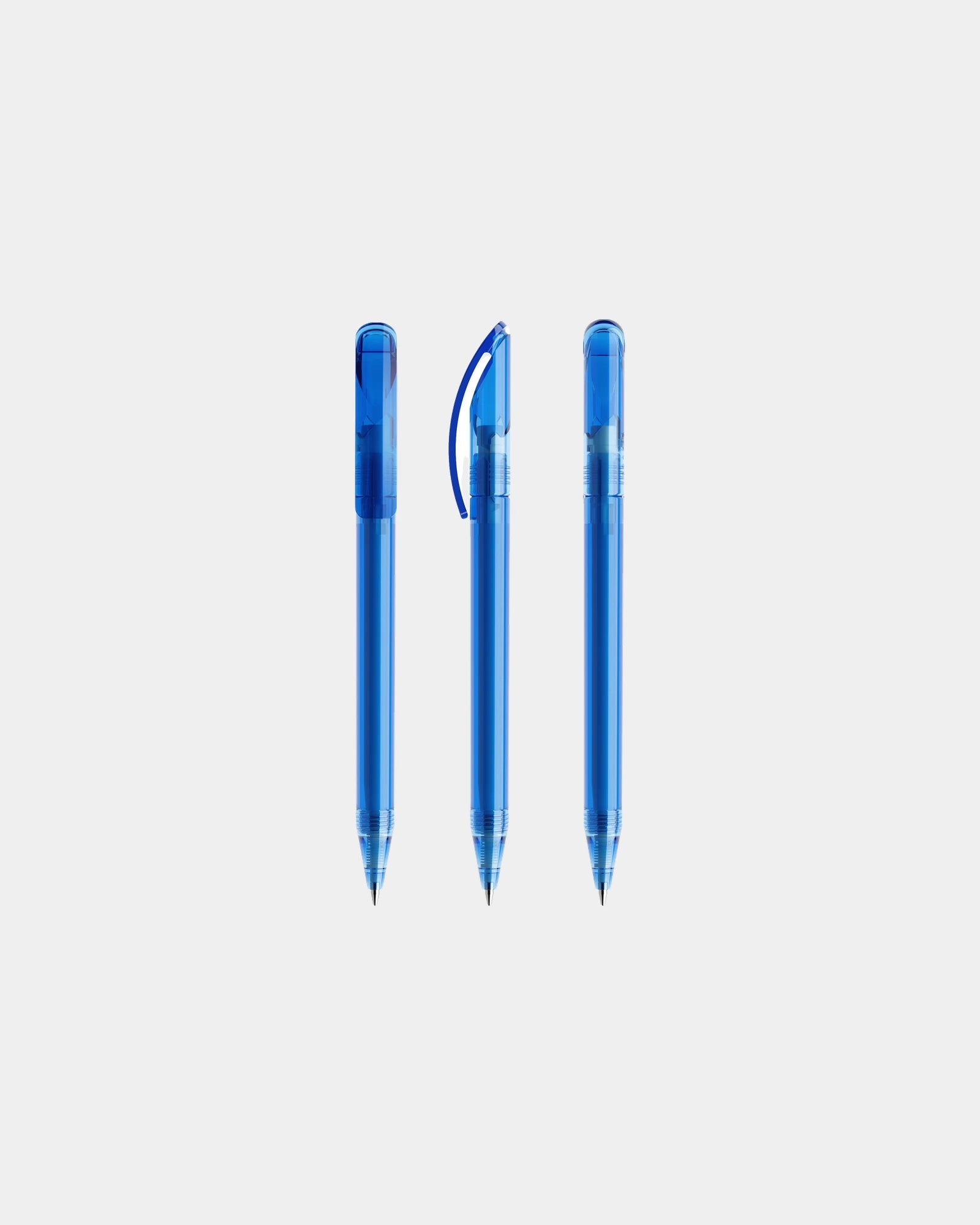 Stylo plastique éco-responsable Prodir DS3TTT à personnaliser - Sky Blue Transparent