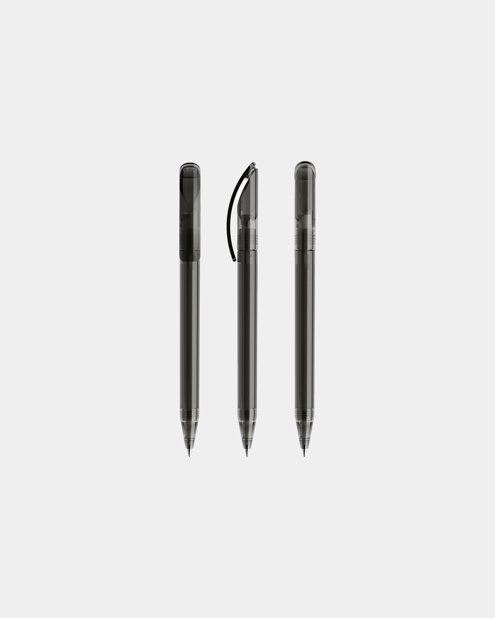 Stylo plastique éco-responsable Prodir DS3TTT à personnaliser - Anthracite Transparent