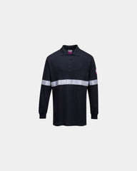Polo modacrylique antistat résistant flammes à personnaliser - Bleu Marine