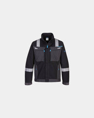 Veste de travail Modaflame FR602 à personnaliser - Noir-Bleu Ciel
