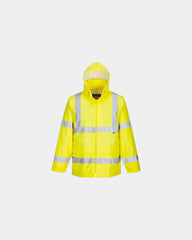 Veste de pluie étanche haute visibilité à personnaliser - Jaune