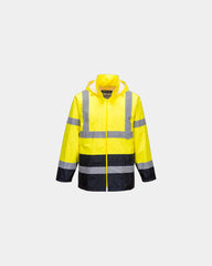 Veste de pluie bicolore à personnaliser - Jaune-Bleu Marine