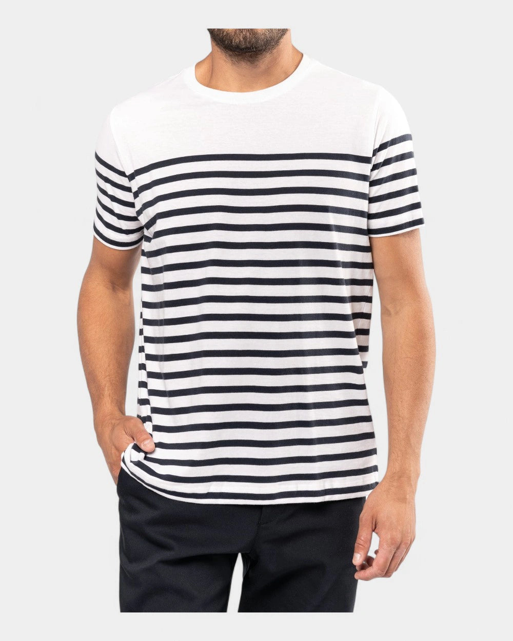 T-shirt marin col rond homme à personnaliser - 4