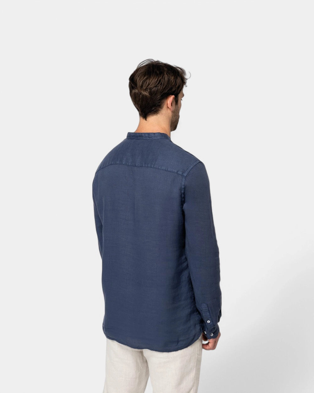 Chemise à col Mao délavée homme à personnaliser - 3
