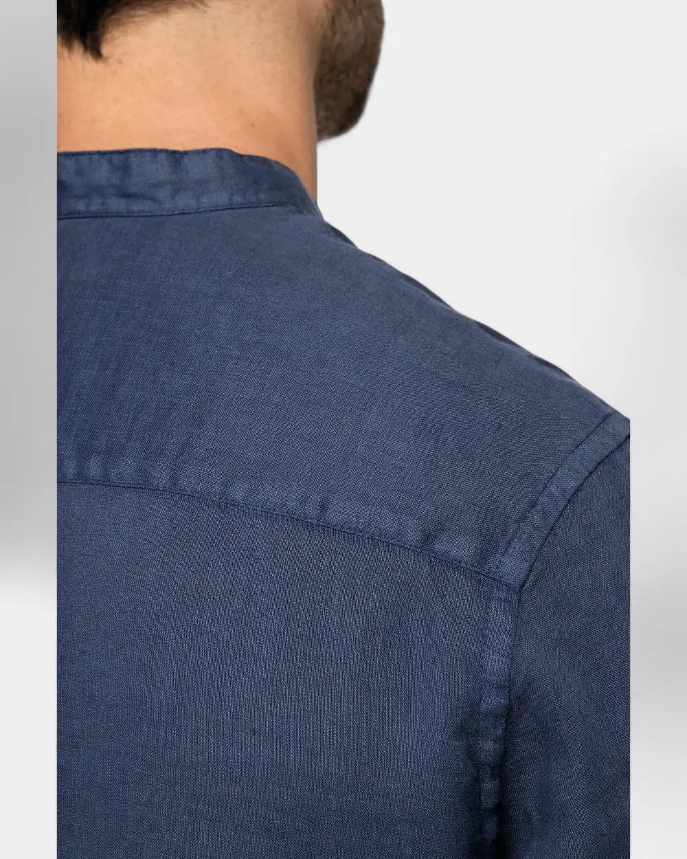 Chemise à col Mao délavée homme à personnaliser - 4