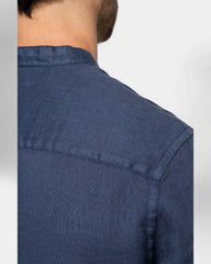 Chemise à col Mao délavée homme à personnaliser - 4