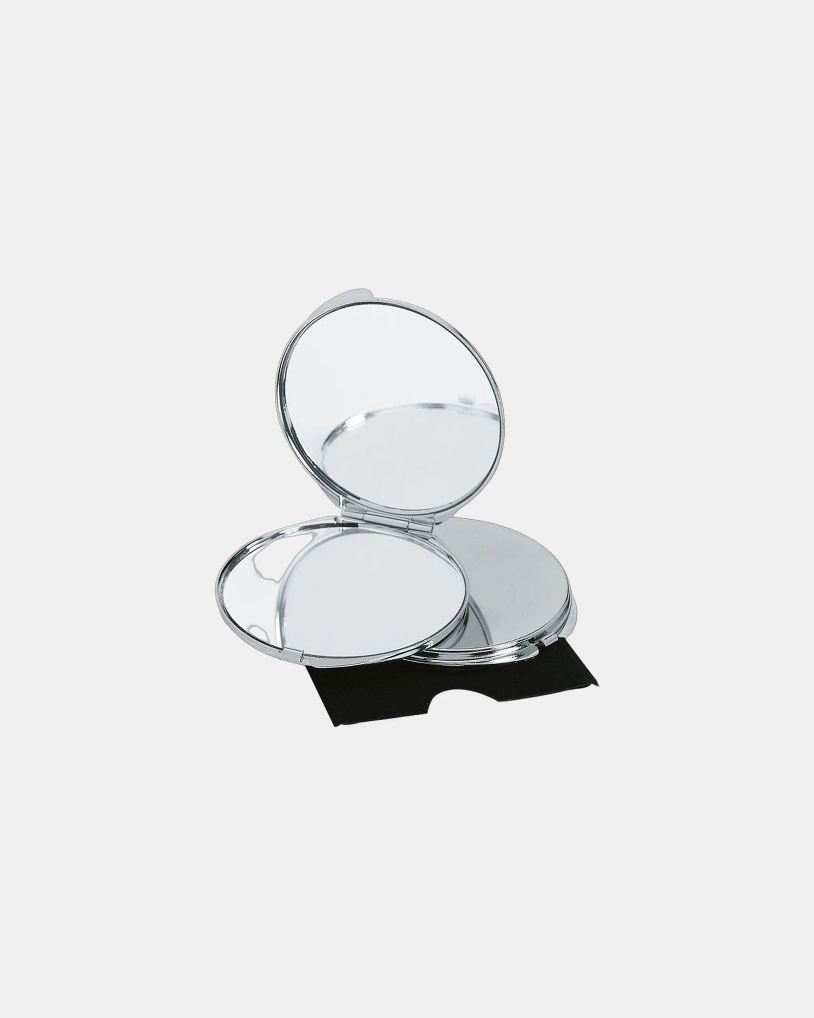 Miroir de luxe chromé étui velours à personnaliser - Argent Brillant