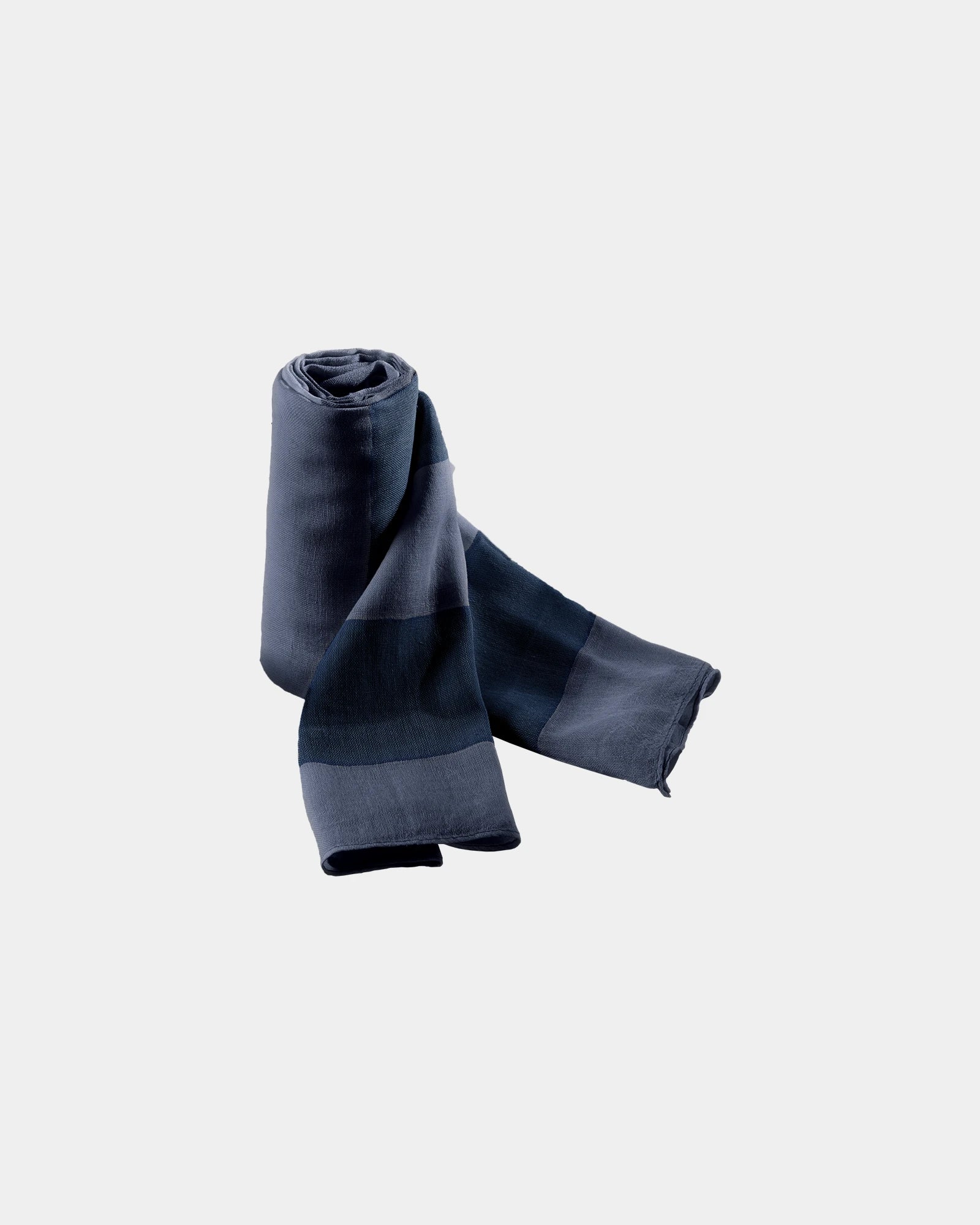 Chèche coton rayé 55 g/m² à personnaliser - Navy / Stone Blue